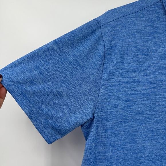 Under Armour Polo Shirt Men Large Heather Blue Zoa Golf Stretch Performance - Picture 2 of 8